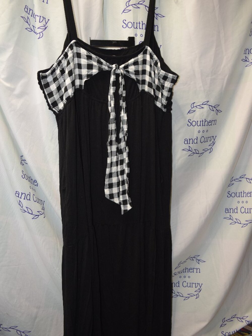 Cato Black Knit Sundress, Ruffled, Size 26/28W